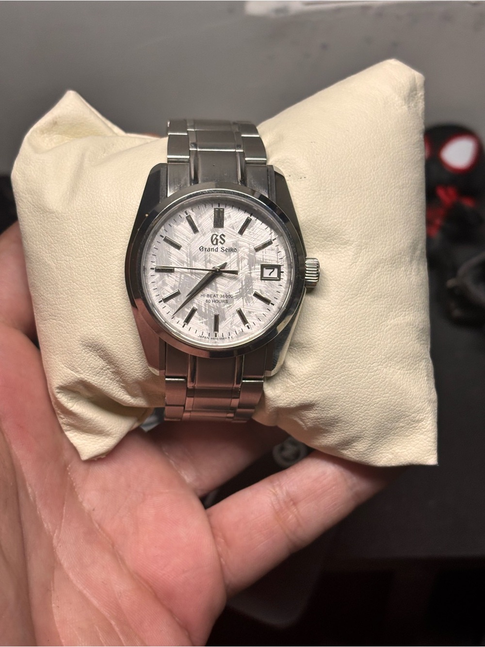 Seiko mod Silver Stainless Steel Watch with White Textured Dial